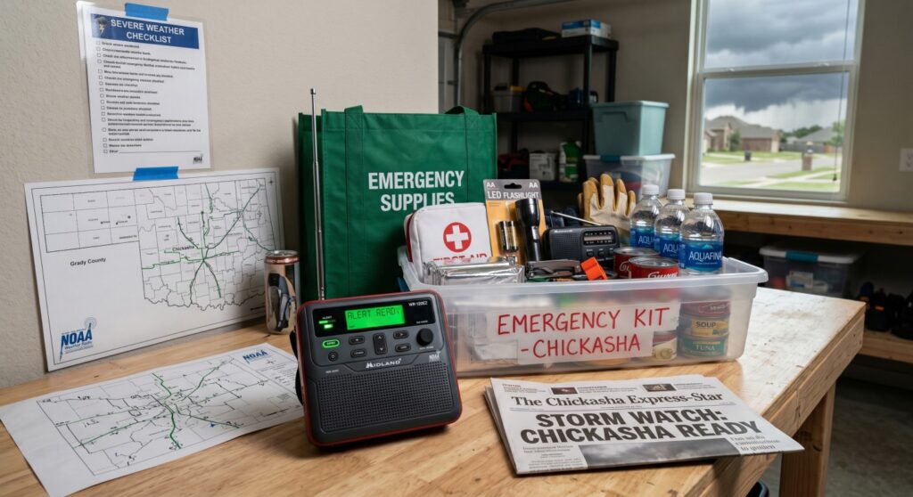 Emergency preparedness kit with radio and supplies