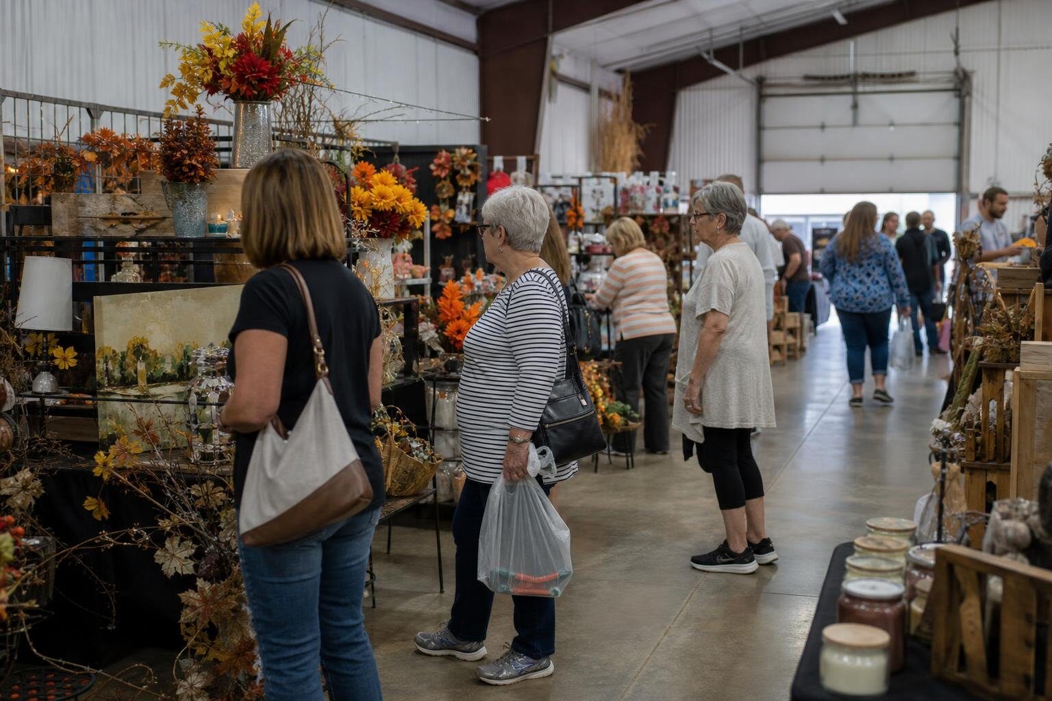 Shoppers browse vendor booths at Chickasha’s Fall Craft Show.