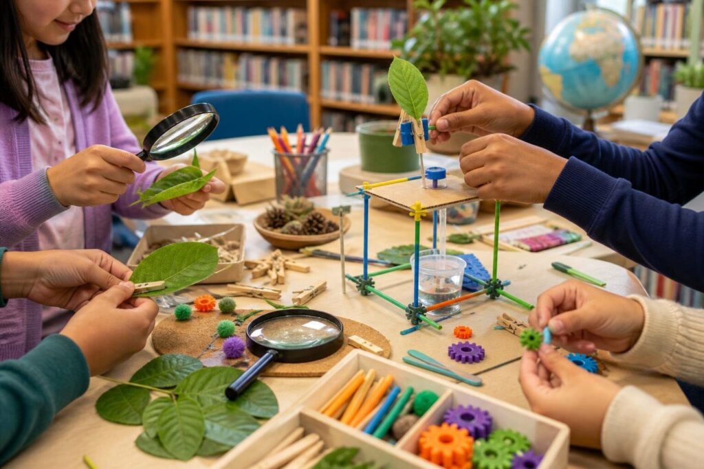 Hands-on STEAM activity materials for Got Science? STEAM Club at Chickasha Public Library.