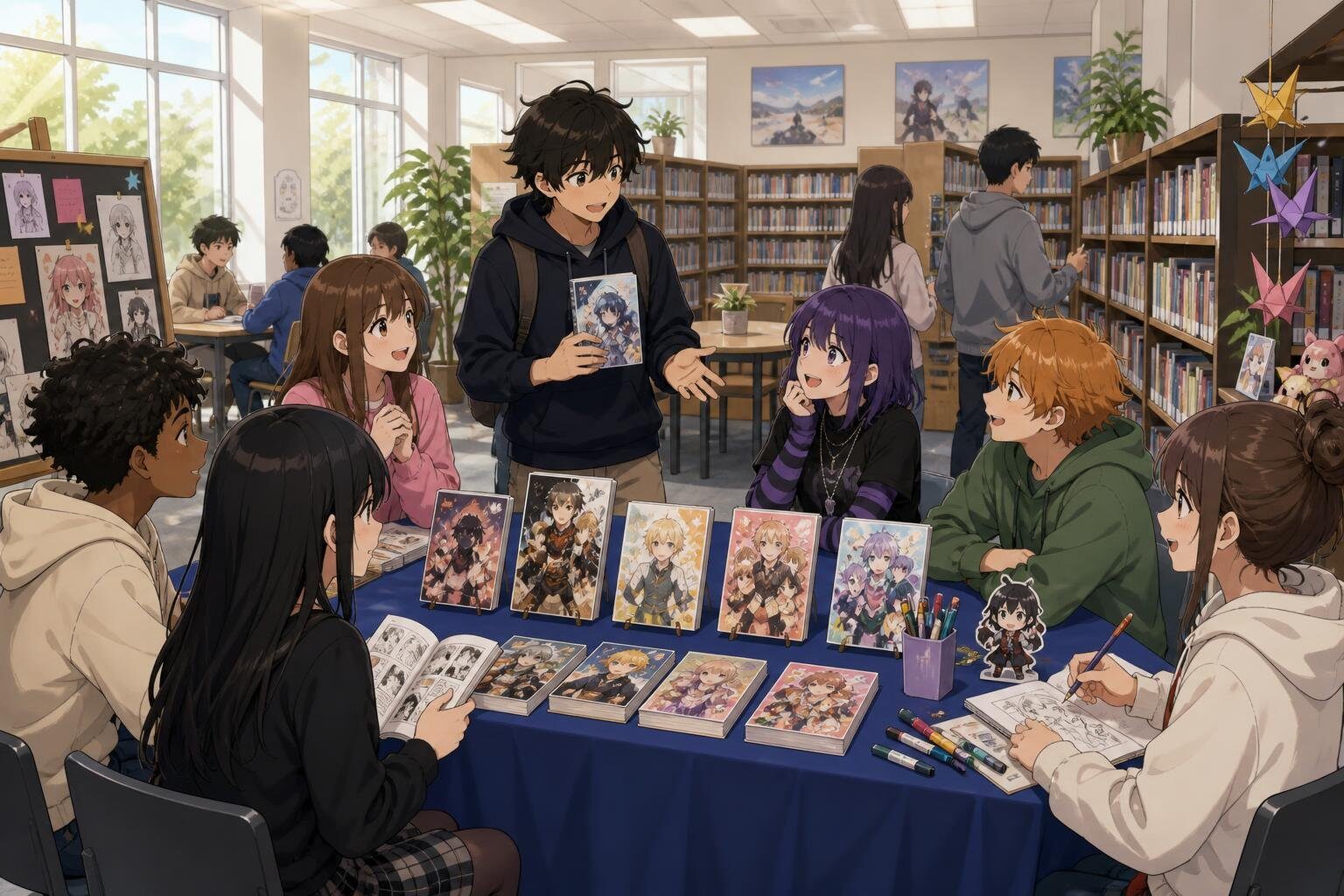 Manga books displayed for Teen Time Anime/Manga Club at Chickasha Public Library