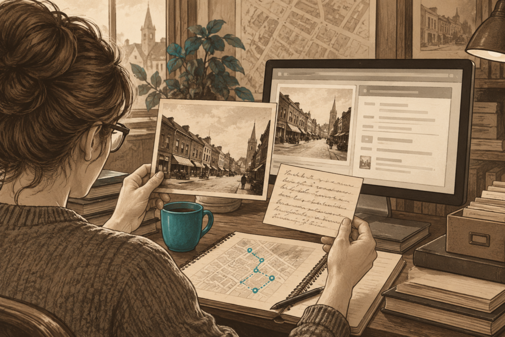 Original editorial illustration for Explore Grady County History Through a Digital Archive